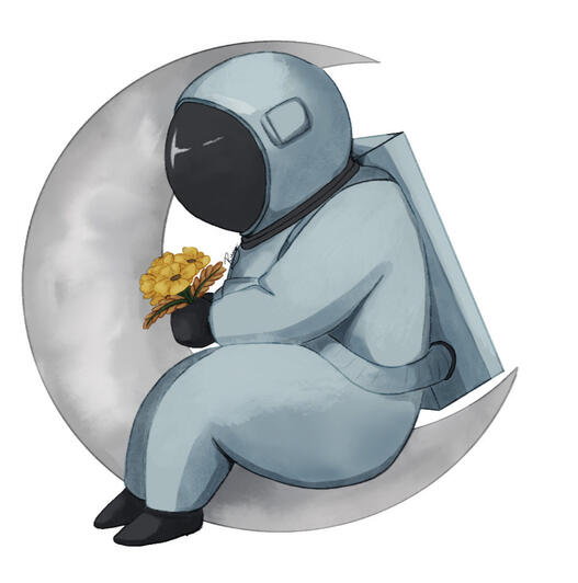 Astronaut with flower Astronaut with flower
